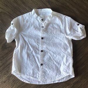 Zara baby Boy white short-sleeve button down